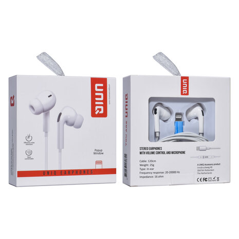 UNIQ Accessory UNIQ Accessory Stereo Earphones with Lightning output - White UNIQ Accessory UNIQ Accessory Stereo Earphones with Lightning output - White
