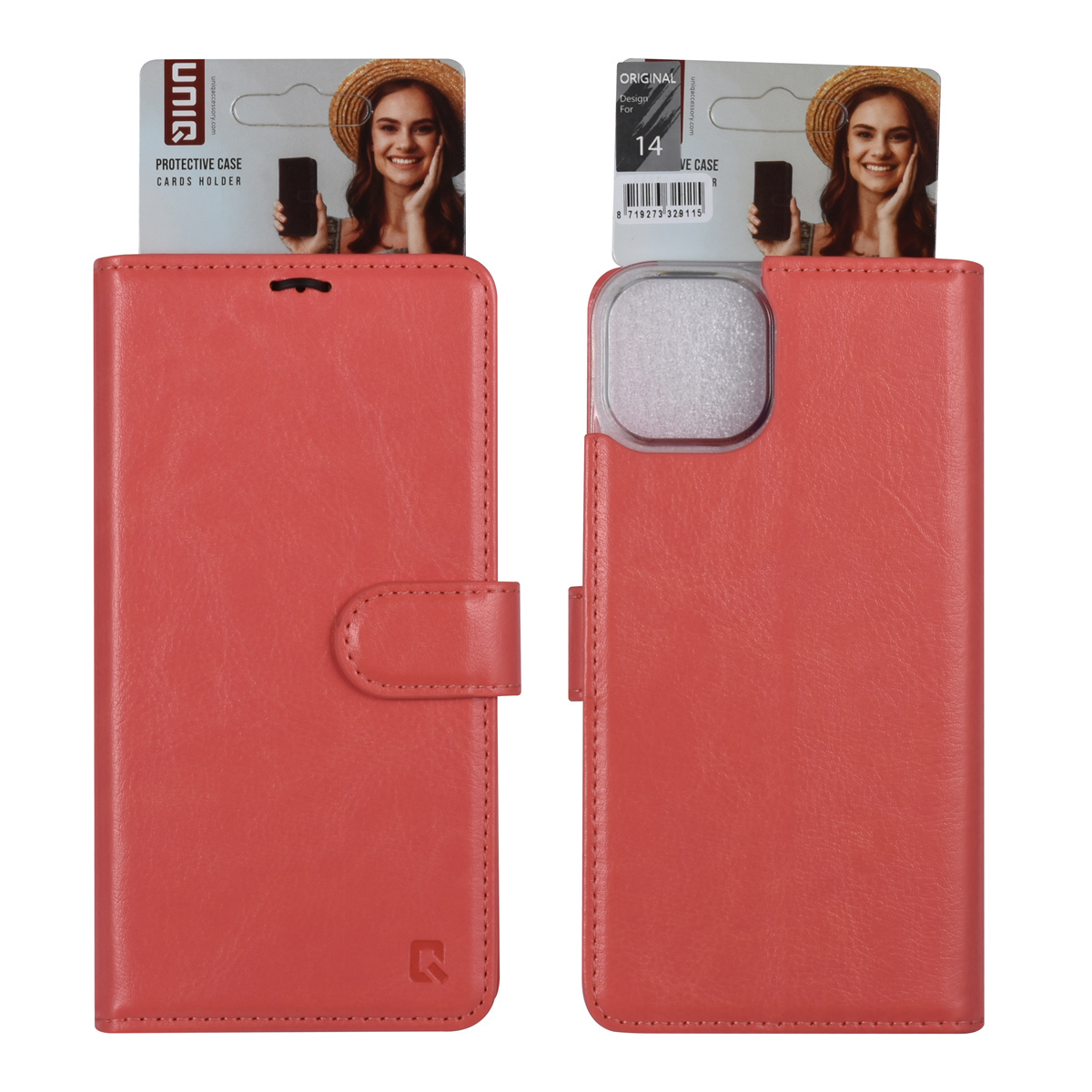 UNIQ Accessory UNIQ Accessory iPhone 14 & 13 Book Case hoesje - Pasjeshouder voor 3 pasjes - Magneetsluiting - Hanger - Roze, foto 5 van 5
