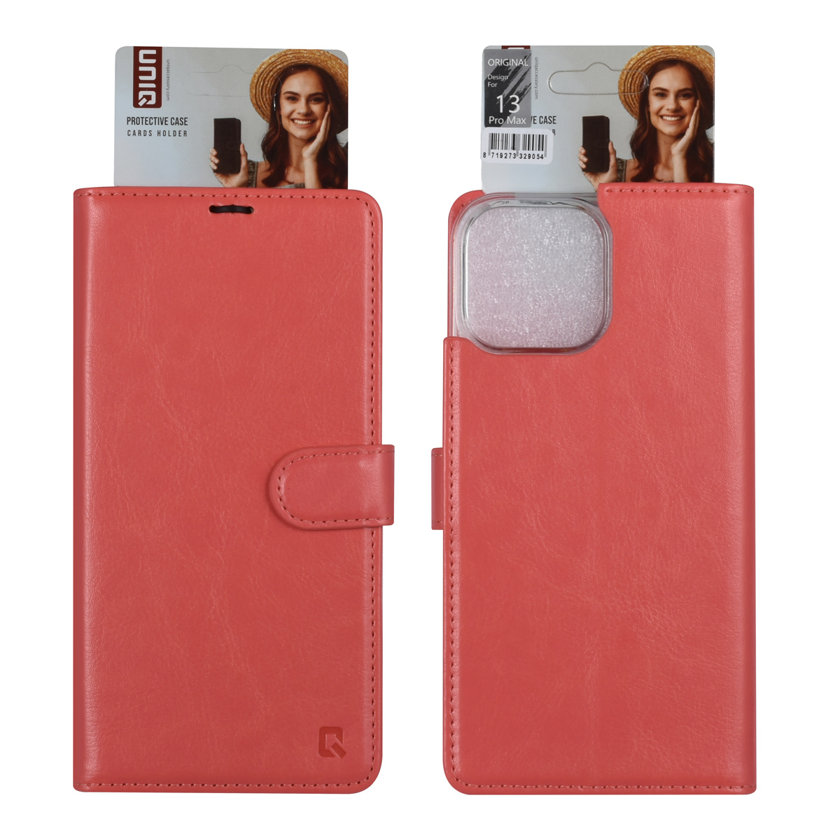 UNIQ Accessory UNIQ Accessory iPhone 13 Pro Max Book Case hoesje - Pasjeshouder voor 3 pasjes - Magneetsluiting - Roze, foto 5 van 5