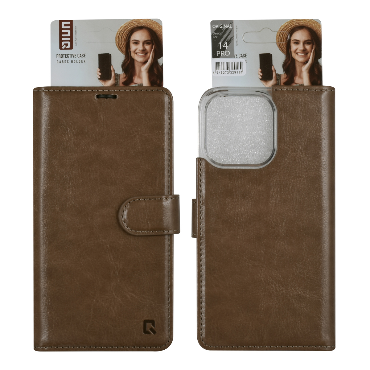 UNIQ Accessory UNIQ Accessory iPhone 14 Pro Book Case hoesje - Pasjeshouder voor 3 pasjes - Hanger - Goud, foto 5 van 5