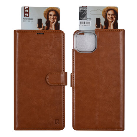 UNIQ Accessory UNIQ Accessory iPhone 14 & 15 Plus Booktype Case - Card holder for 3 cards - Magnetic closure - Light Brown UNIQ Accessory UNIQ Accessory iPhone 14 & 15 Plus Booktype Case - Card holder for 3 cards - Magnetic closure - Light Brown