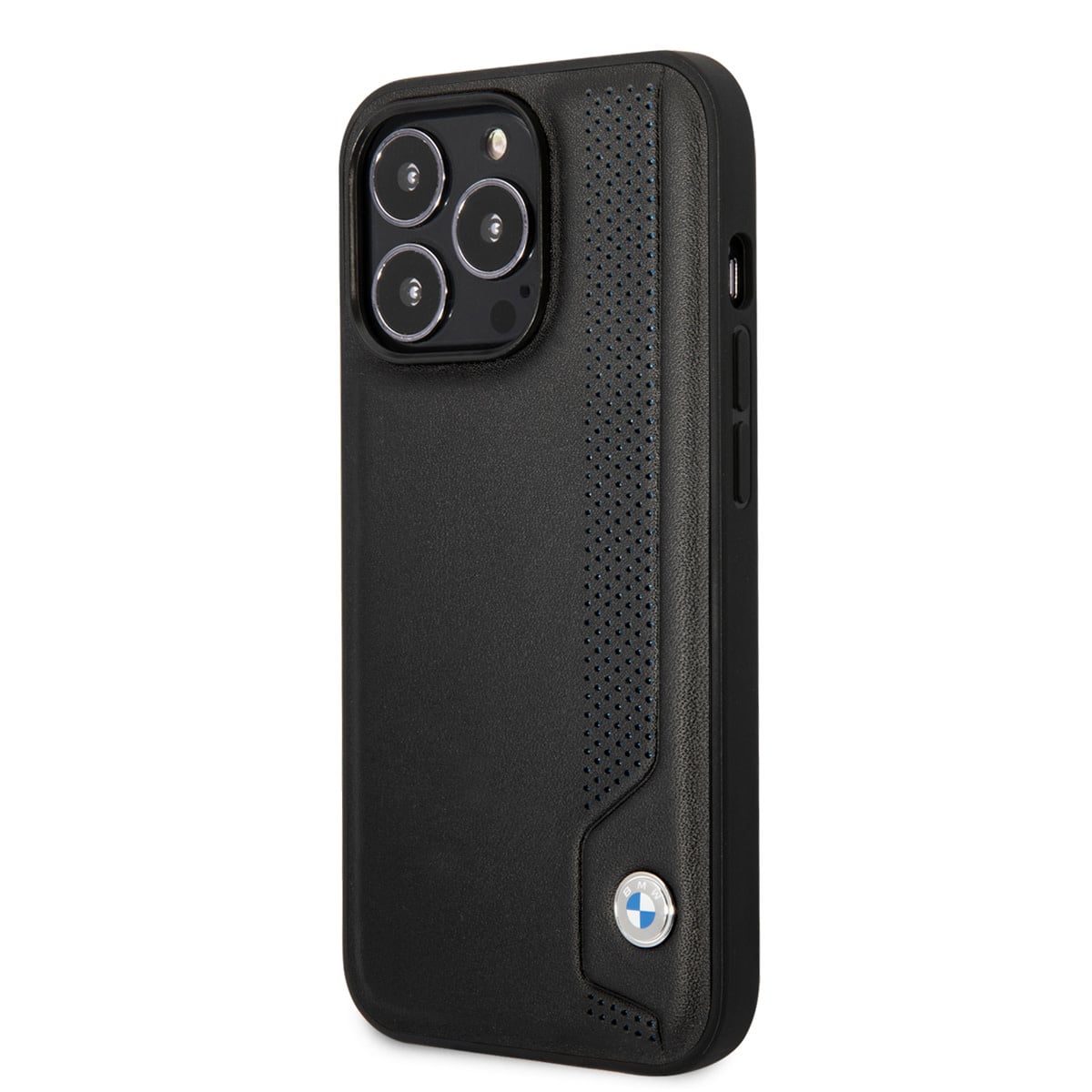 BMW BMW iPhone 14 Pro Hardcase Backcover - Blue dots - Zwart, foto 2 van 6
