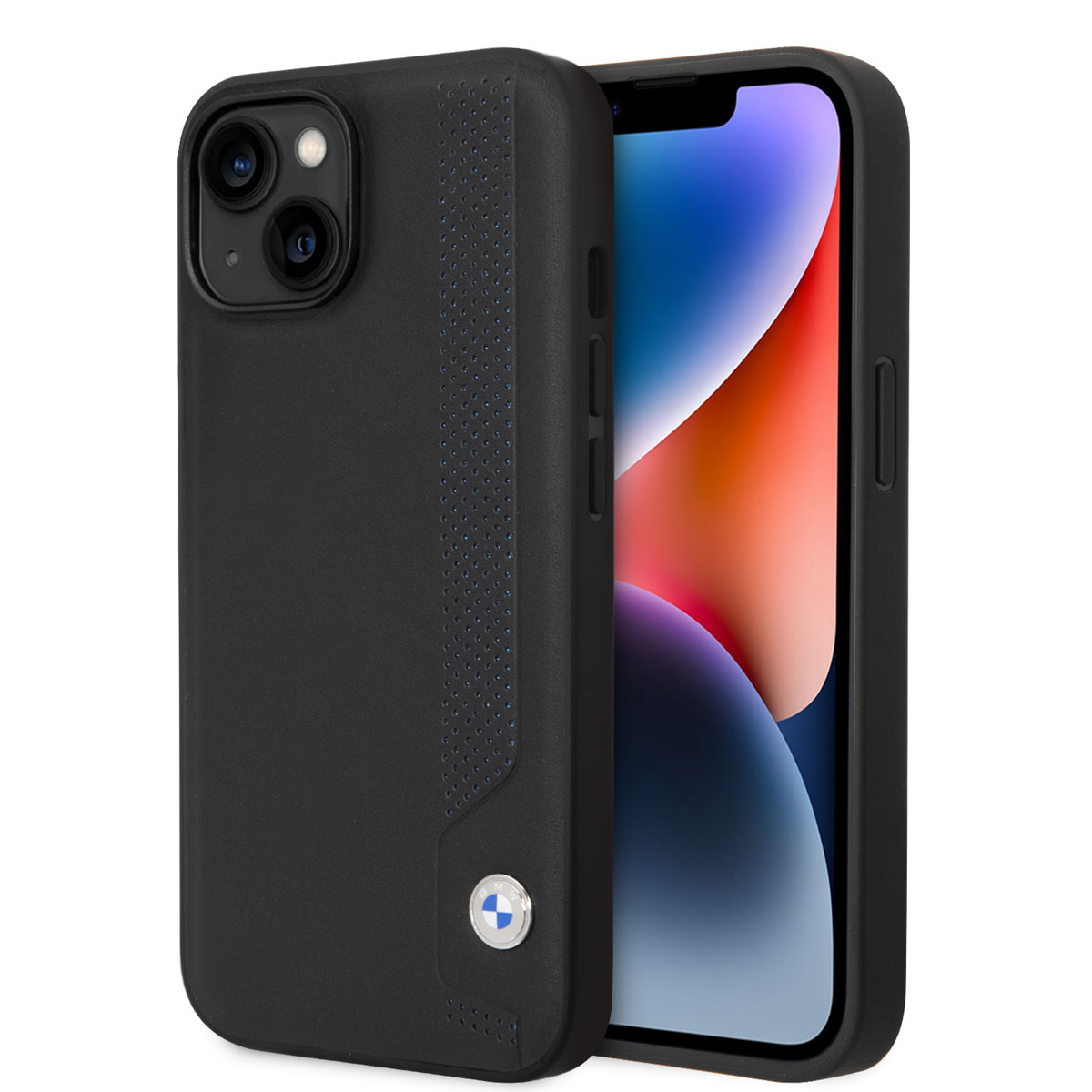 BMW BMW iPhone 14 & 13 Hardcase Backcover - Blue dots - Zwart