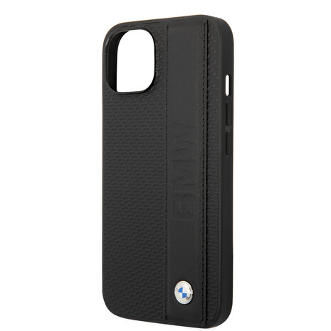 BMW BMW coque arriere rigide pour iPhone 14 & 15 Plus - Textured & Logo Stripe - Noir BMW BMW coque arriere rigide pour iPhone 14 & 15 Plus - Textured & Logo Stripe - Noir