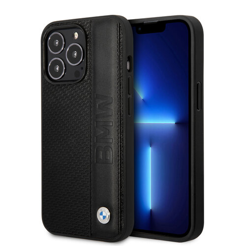 BMW BMW iPhone 14 Pro Max Hardcase Backcover - Textured & Logo Stripe - Black