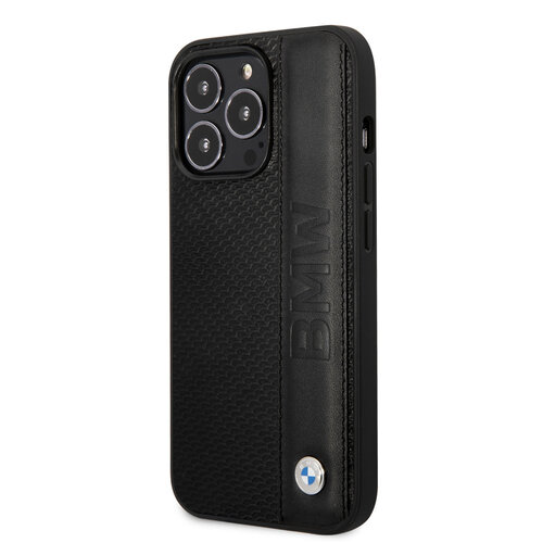 BMW BMW iPhone 14 Pro Max Hardcase Backcover - Textured & Logo Stripe - Black