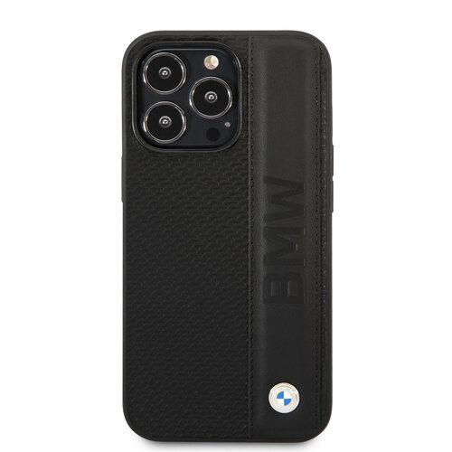 BMW BMW iPhone 14 Pro Max Hardcase Backcover - Textured & Logo Stripe - Black