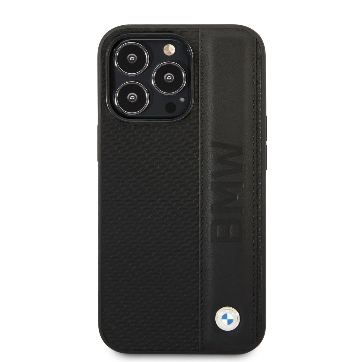 BMW BMW iPhone 14 Pro Max Hardcase Backcover - Textured & Logo Stripe - Zwart, foto 3 van 6