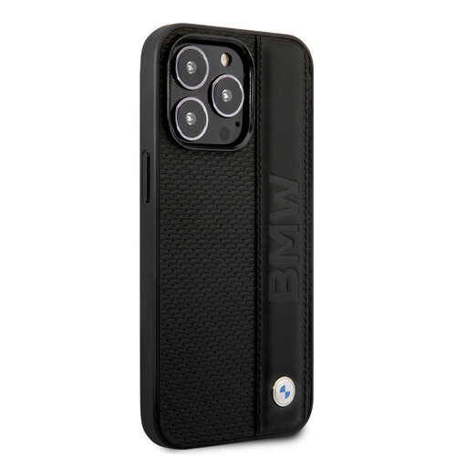 BMW BMW iPhone 14 Pro Max Hardcase-Rückseite - Textured & Logo Stripe - Schwarz
