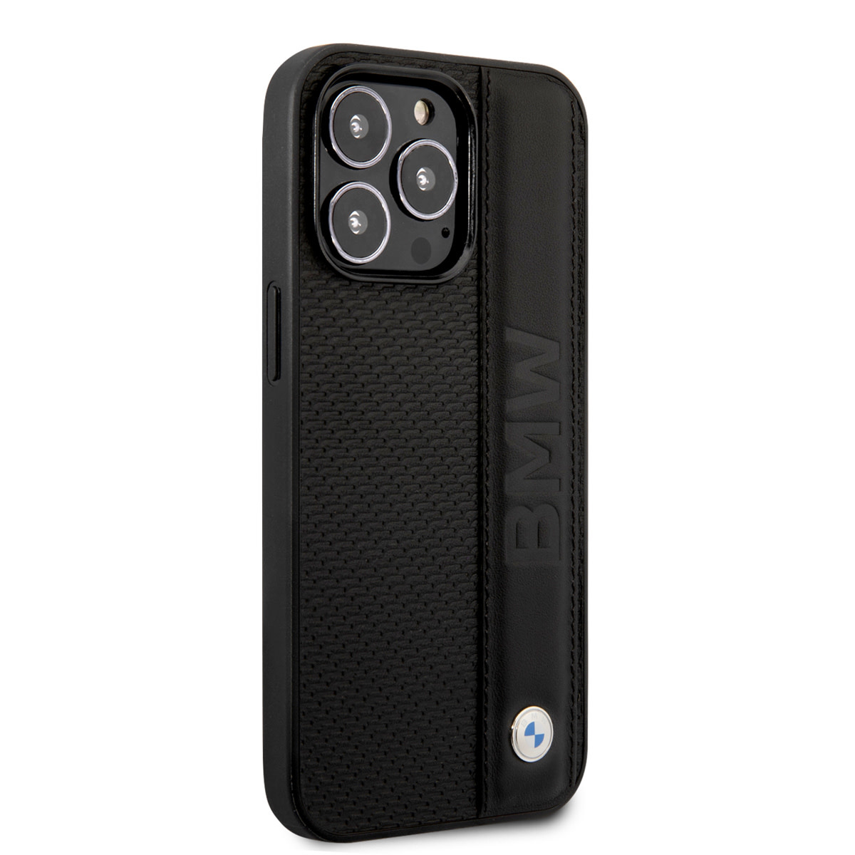 BMW BMW iPhone 14 Pro Max Hardcase Backcover - Textured & Logo Stripe - Zwart, foto 4 van 6