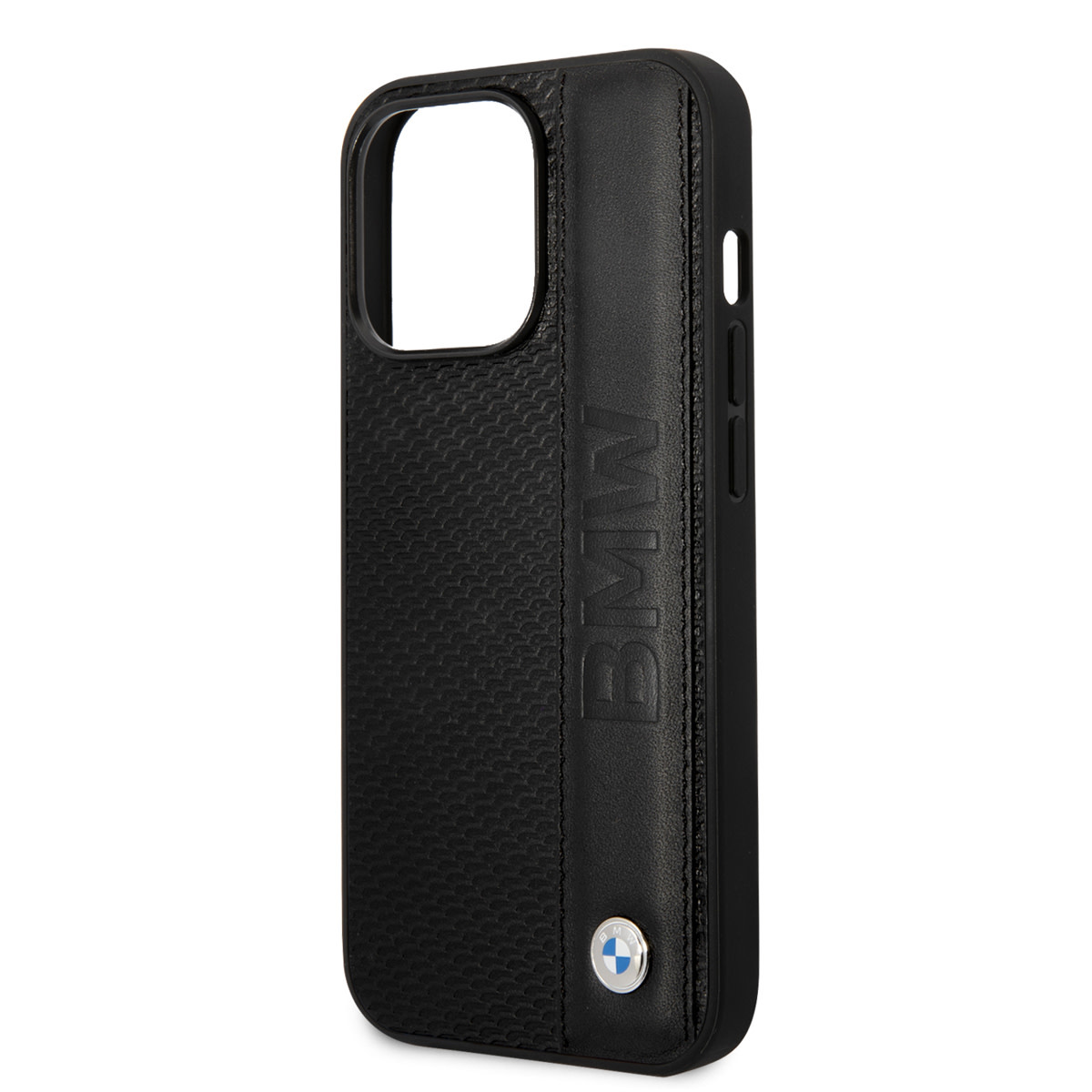 BMW BMW iPhone 14 Pro Max Hardcase Backcover - Textured & Logo Stripe - Zwart, foto 5 van 6