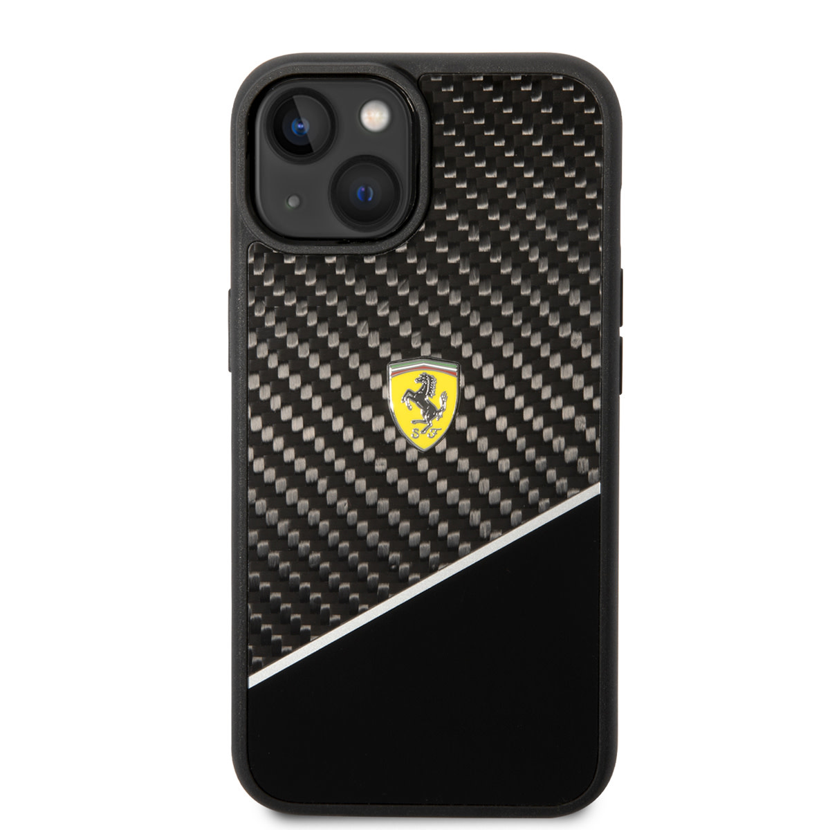 Ferrari Ferrari iPhone 14 & 15 Plus Hardcase Backcover - Carbon - Stripe - Zwart, foto 3 van 6