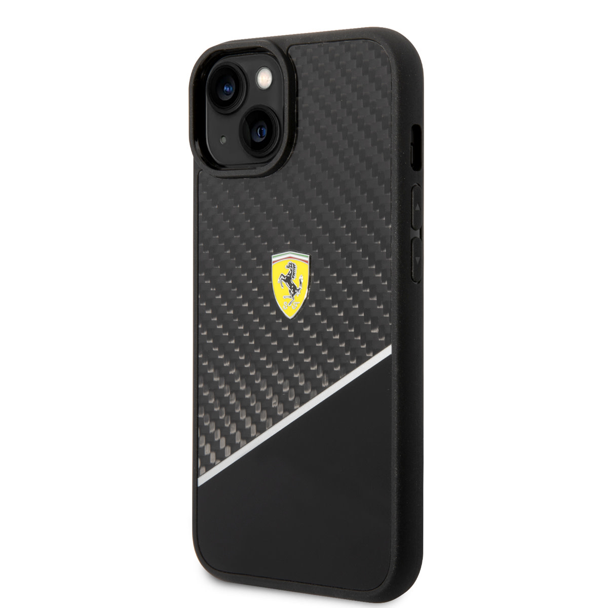 Ferrari Ferrari iPhone 14 & 15 Plus Hardcase Backcover - Carbon - Stripe - Zwart, foto 2 van 6