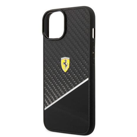 Ferrari Ferrari iPhone 14 & 15 Plus Hardcase-Ruckseite - Carbon - Stripe - Schwarz Ferrari Ferrari iPhone 14 & 15 Plus Hardcase-Ruckseite - Carbon - Stripe - Schwarz