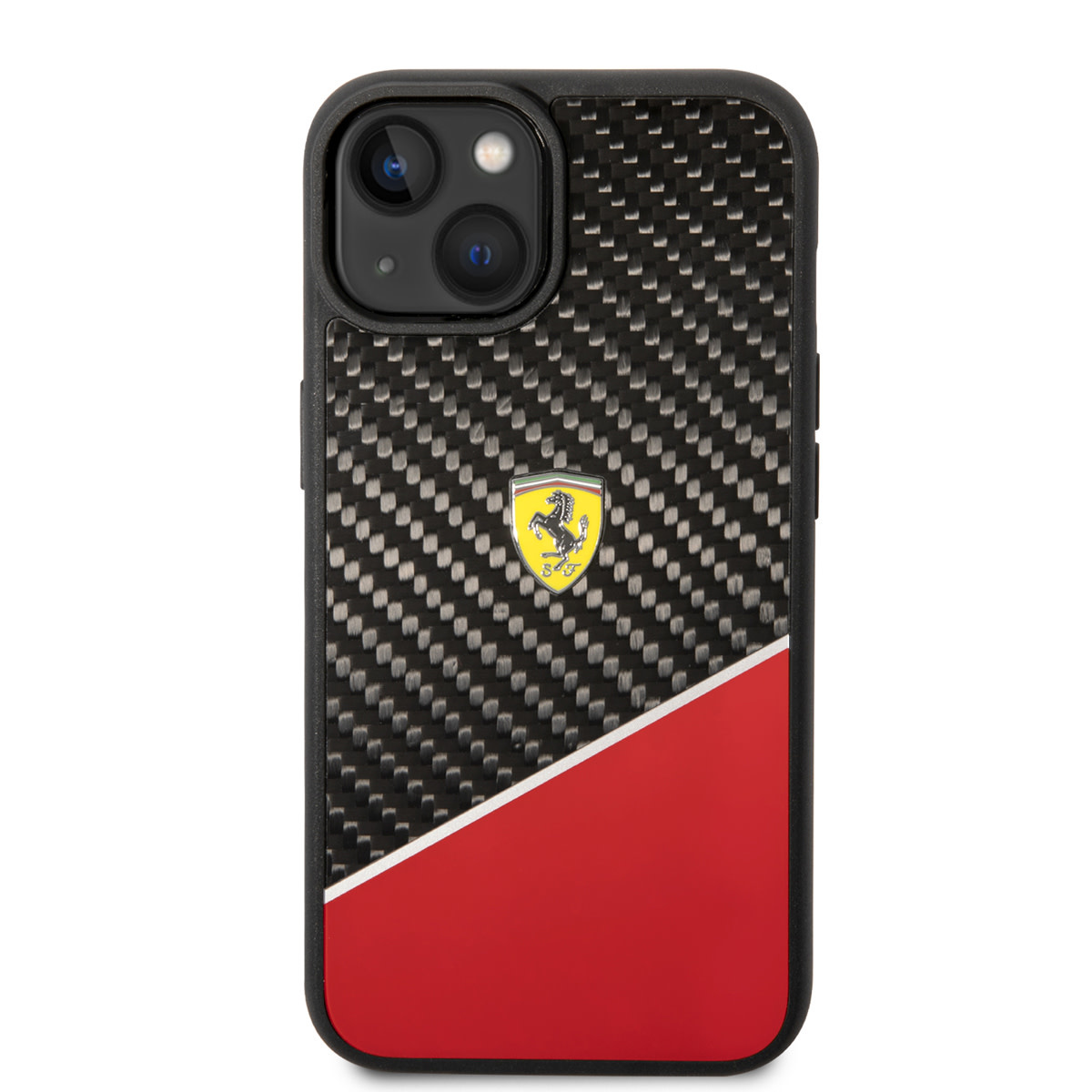 Ferrari Ferrari iPhone 14 & 15 Plus Hardcase Backcover - Carbon - Stripe - Rood, foto 3 van 6