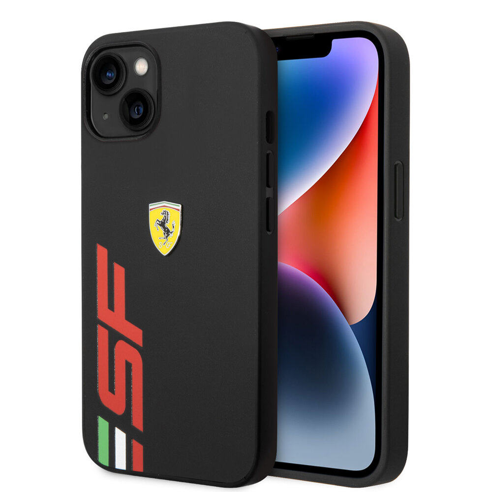 Ferrari Ferrari iPhone 14 & 15 Plus Hardcase Backcover - Big SF Logo - Zwart Ferrari Ferrari iPhone 14 & 15 Plus Hardcase Backcover - Big SF Logo - Zwart