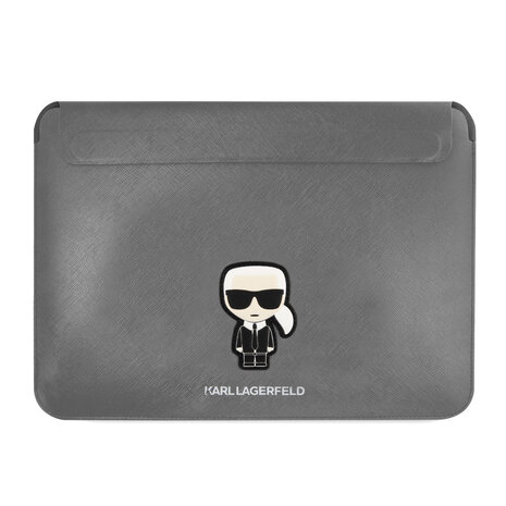 Karl Lagerfeld Karl Lagerfeld 14 Inch Laptop- en Tablet-Sleeve - Saffiano Ikonik - Zilver Karl Lagerfeld Karl Lagerfeld 14 Inch Laptop- en Tablet-Sleeve - Saffiano Ikonik - Zilver