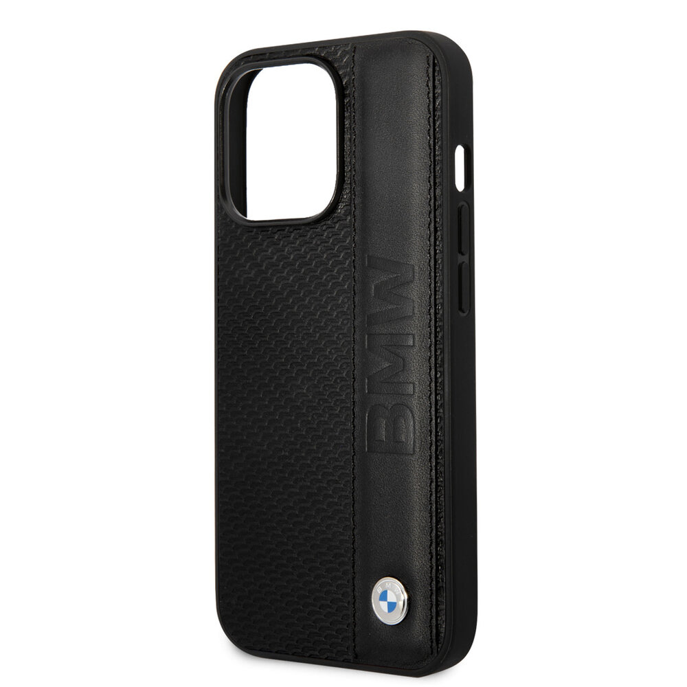 BMW BMW iPhone 14 Pro Max Hardcase-Rückseite - Textured & Logo Stripe - Schwarz BMW BMW iPhone 14 Pro Max Hardcase-Rückseite - Textured & Logo Stripe - Schwarz