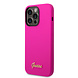 Guess Guess coque en silicone pour iPhone 14 Pro - Metal logo - Fuchsia
