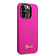 Guess Guess iPhone 14 Pro Silicone Backcover - Metal logo - Fuchsia
