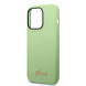 Guess Guess coque en silicone pour iPhone 14 Pro - Metal logo - Vert