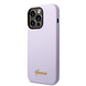 Guess Guess coque en silicone pour iPhone 14 Pro - Metal logo - Violet