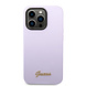 Guess Guess iPhone 14 Pro Silicone Backcover - Metal logo - Purple