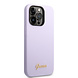 Guess Guess iPhone 14 Pro Silicone Backcover - Metal logo - Purple