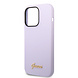Guess Guess coque en silicone pour iPhone 14 Pro - Metal logo - Violet