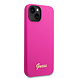 Guess Guess iPhone 14 & 15 Plus Silicone Backcover - Metal logo - Fuchsia