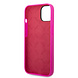Guess Guess coque en silicone pour iPhone 14 & 15 Plus - Metal logo - Fuchsia