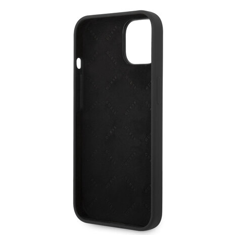 Guess Guess coque en silicone pour iPhone 14 & 15 Plus - Metal logo - Noir