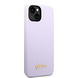 Guess Guess coque en silicone pour iPhone 14 & 15 Plus - Metal logo - Violet