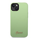Guess Guess coque en silicone pour iPhone 14 & 13 - Metal logo - Vert
