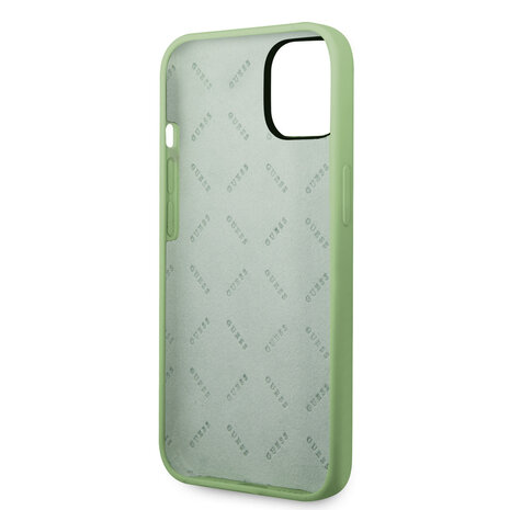 Guess Guess iPhone 14 & 13 Silicone Backcover - Metal logo - Green