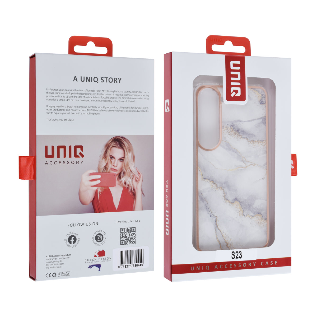 UNIQ Accessory UNIQ Accessory Galaxy S23 TPU Backcover - Marble White, foto 4 van 4