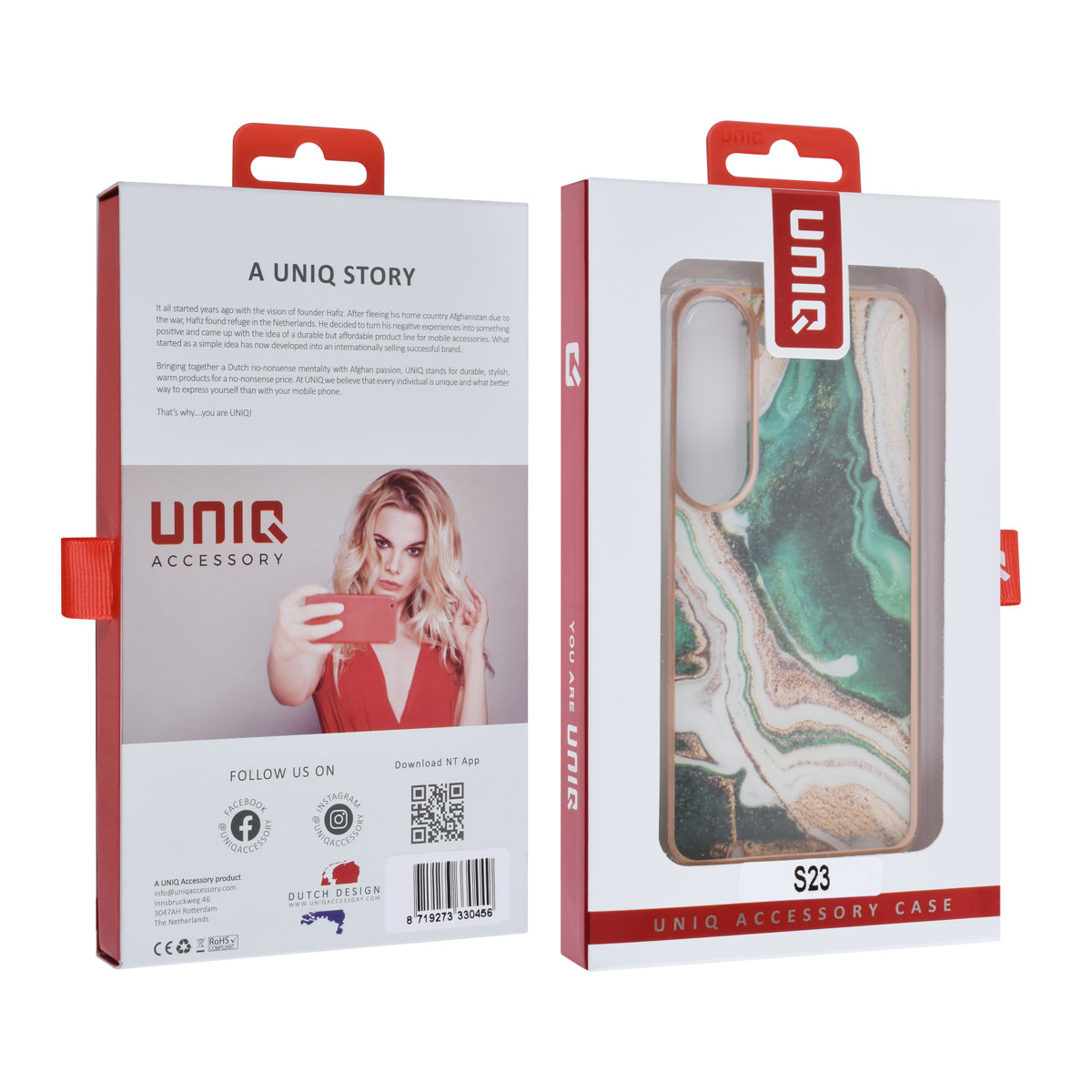 UNIQ Accessory UNIQ Accessory Galaxy S23 TPU Backcover - Marble Green, foto 4 van 4