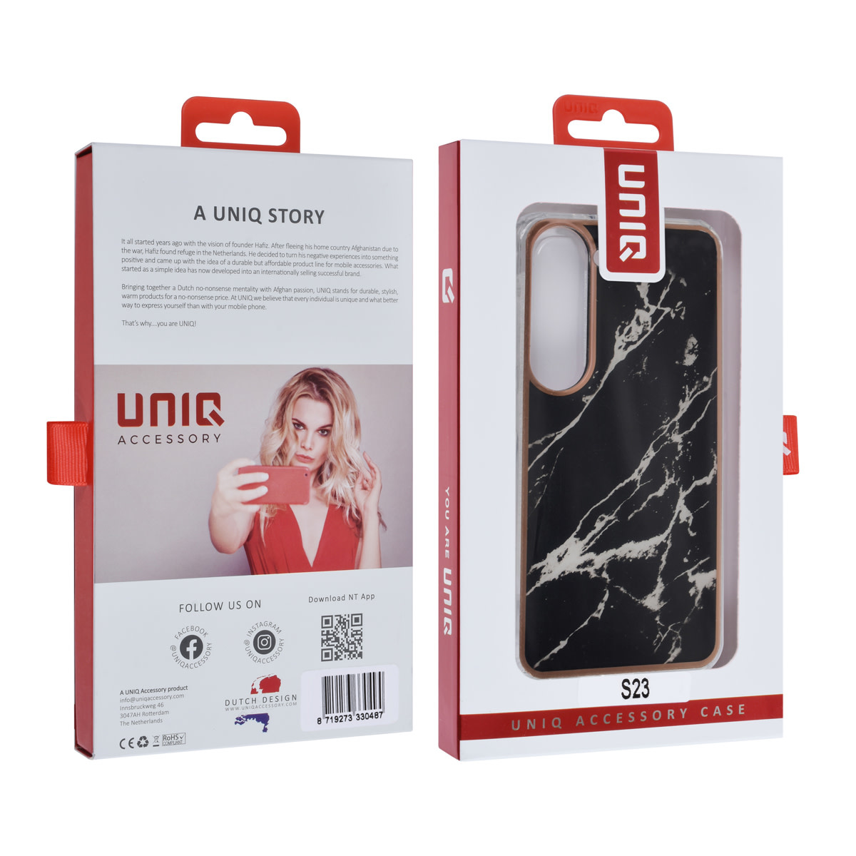 UNIQ Accessory UNIQ Accessory Galaxy S23 TPU Backcover - Marble Black, foto 4 van 4