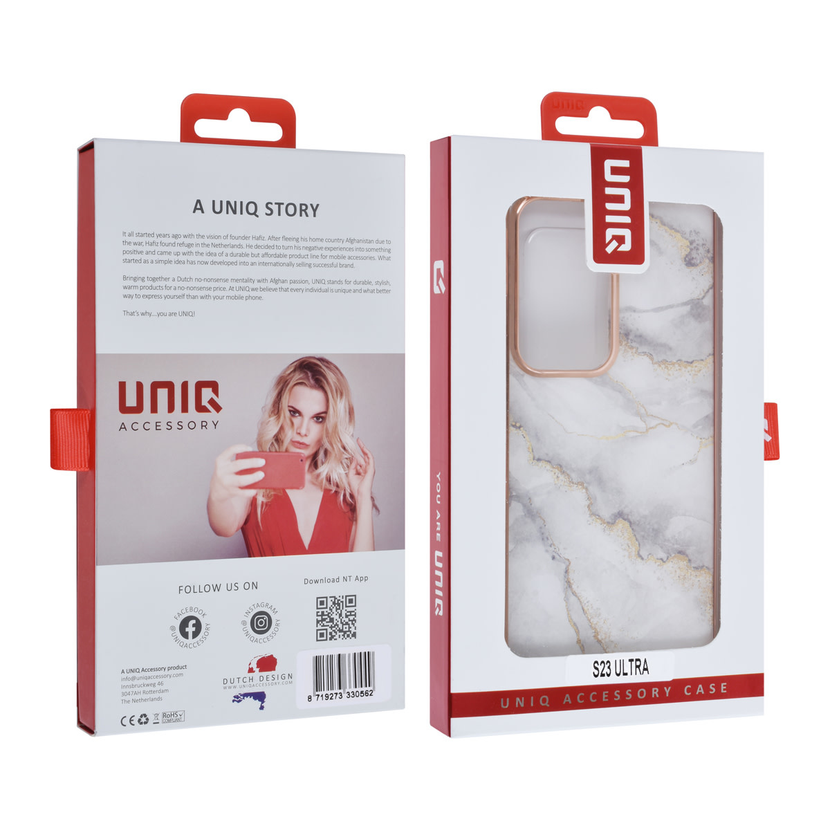 UNIQ Accessory UNIQ Accessory Galaxy S23 Ultra TPU Backcover - Marble White, foto 4 van 4