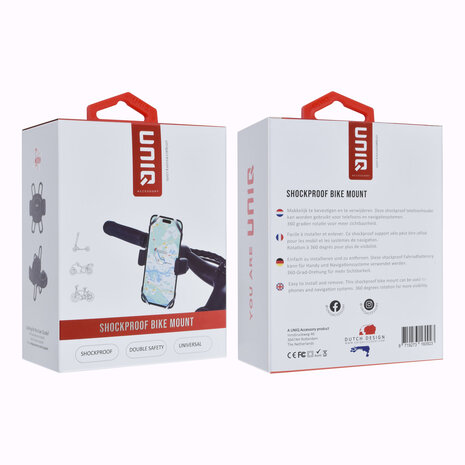 UNIQ Accessory UNIQ Accessory Universele Schokbestendige Fietshouder - Zwart UNIQ Accessory UNIQ Accessory Universele Schokbestendige Fietshouder - Zwart