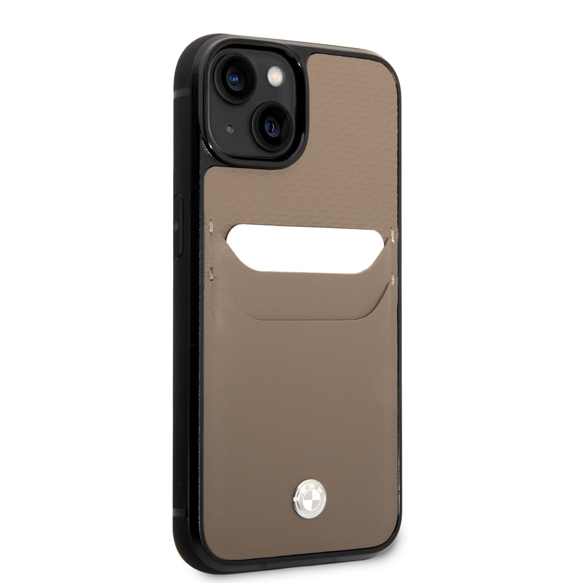BMW BMW iPhone 14 & 15 Plus Hardcase Backcover - Card holder - Taupe, foto 4 van 6