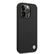BMW BMW Coque en silicone pour iPhone 14 Pro - Metal Logo - Noir