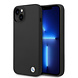 BMW BMW Coque en silicone pour iPhone 14 & 15 Plus - Metal Logo - Noir