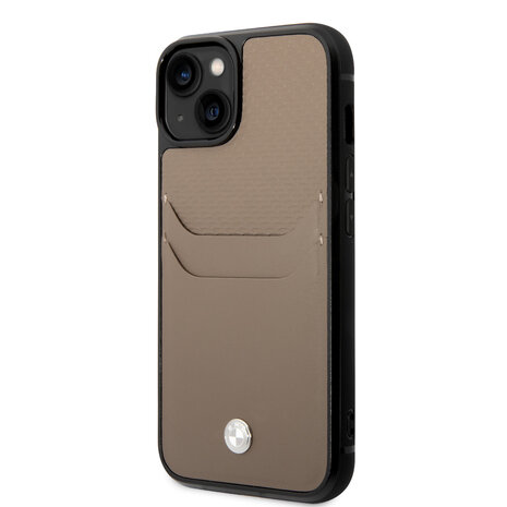 BMW BMW Coque arriere rigide pour iPhone 14 & 13 - Porte-cartes - Taupe BMW BMW Coque arriere rigide pour iPhone 14 & 13 - Porte-cartes - Taupe
