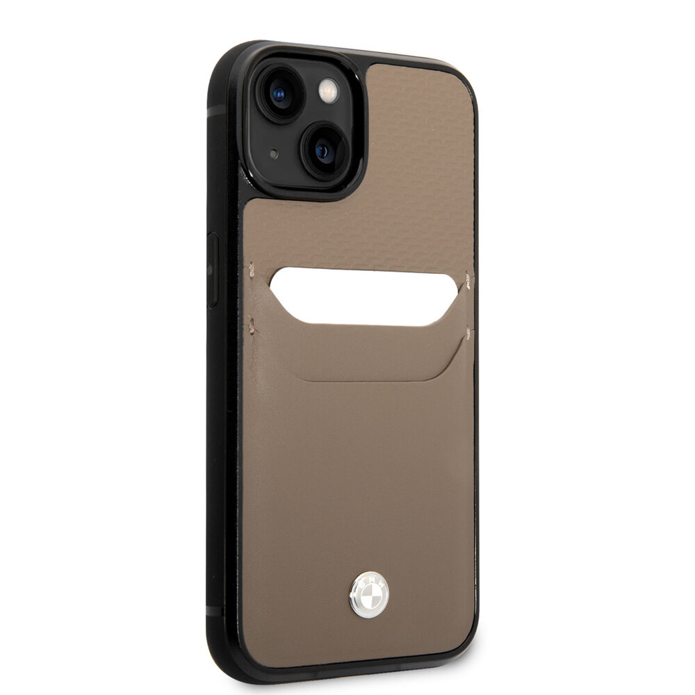 BMW BMW Coque arriere rigide pour iPhone 14 & 13 - Porte-cartes - Taupe BMW BMW Coque arriere rigide pour iPhone 14 & 13 - Porte-cartes - Taupe