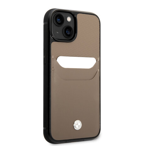 BMW BMW Coque arriere rigide pour iPhone 14 & 13 - Porte-cartes - Taupe BMW BMW Coque arriere rigide pour iPhone 14 & 13 - Porte-cartes - Taupe