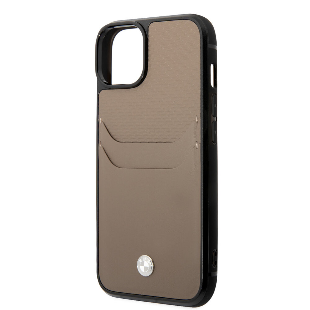 BMW BMW Coque arriere rigide pour iPhone 14 & 13 - Porte-cartes - Taupe BMW BMW Coque arriere rigide pour iPhone 14 & 13 - Porte-cartes - Taupe