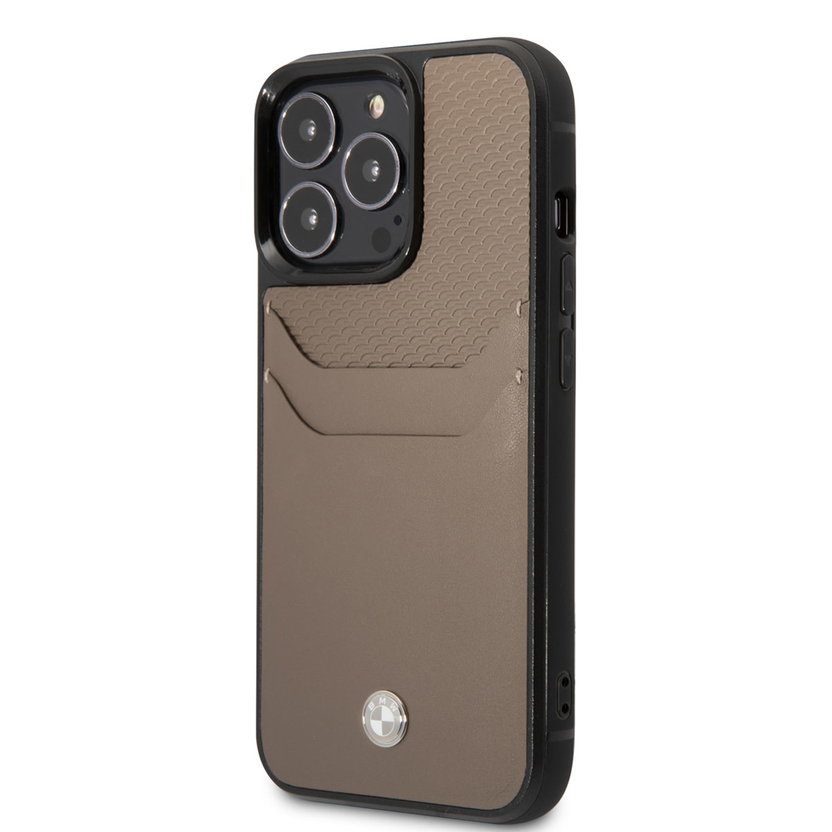 BMW BMW iPhone 14 Pro Max Hardcase Backcover - Card holder - Taupe, foto 2 van 6