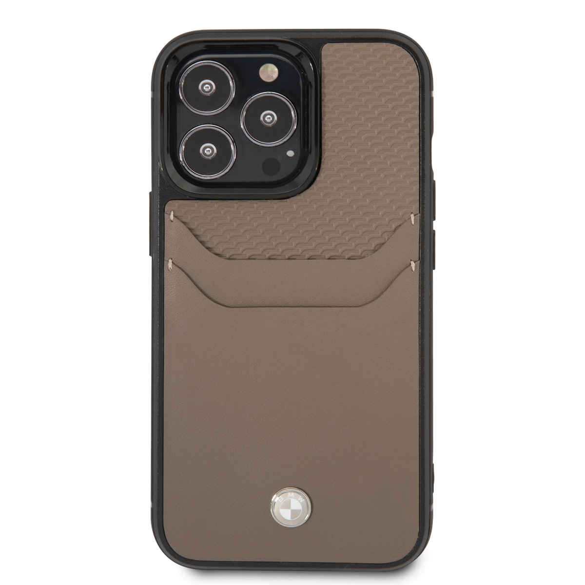 BMW BMW iPhone 14 Pro Max Hardcase Backcover - Card holder - Taupe, foto 3 van 6