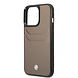 BMW BMW Coque arrière rigide pour iPhone 14 Pro Max - Porte-cartes - Taupe BMW BMW Coque arrière rigide pour iPhone 14 Pro Max - Porte-cartes - Taupe